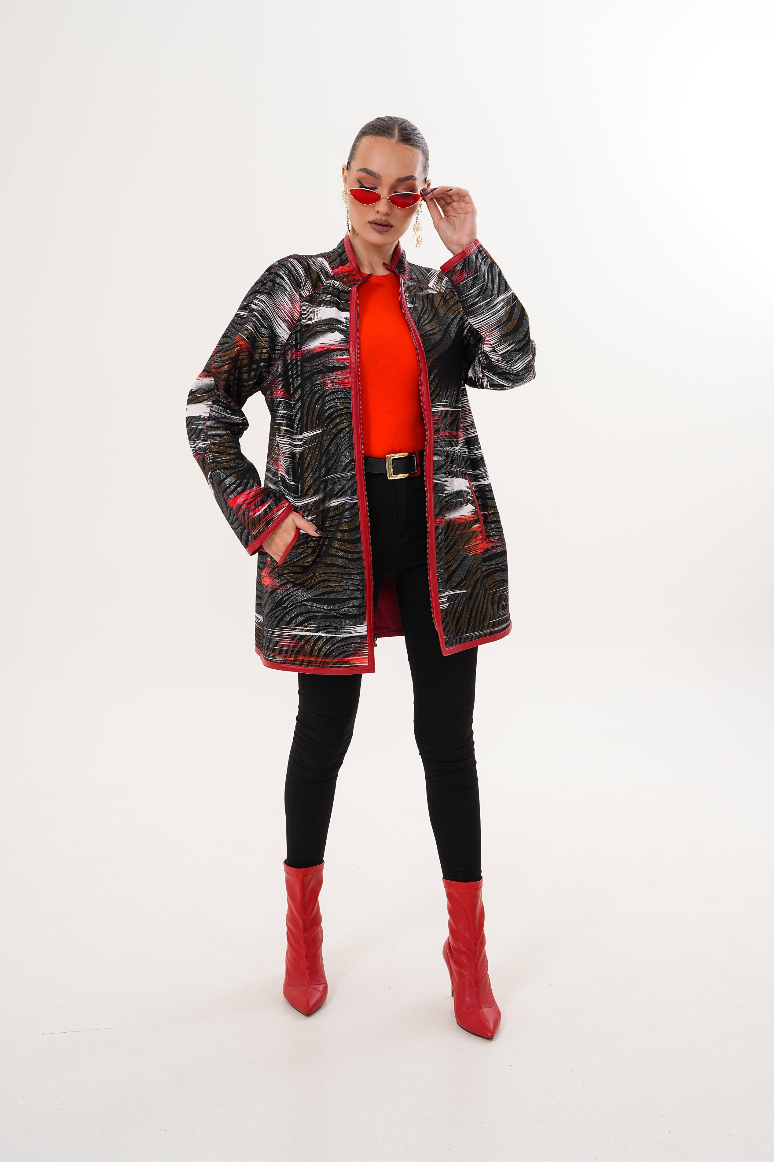 The Prado Reversible Red Leather Jacket For Sale