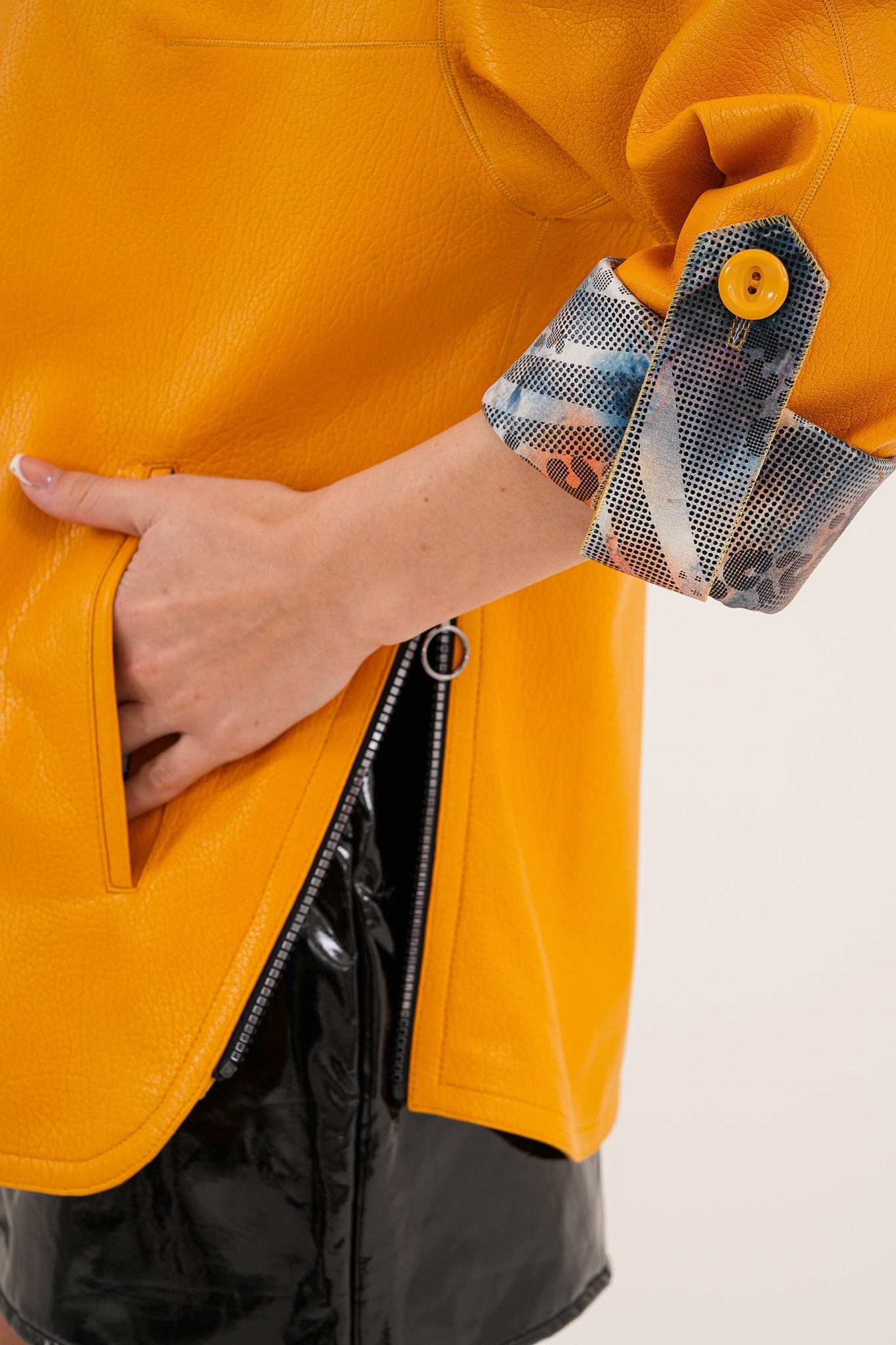 The Nyxara Reversible Hooded Mustard Yellow Leather Jacket All New