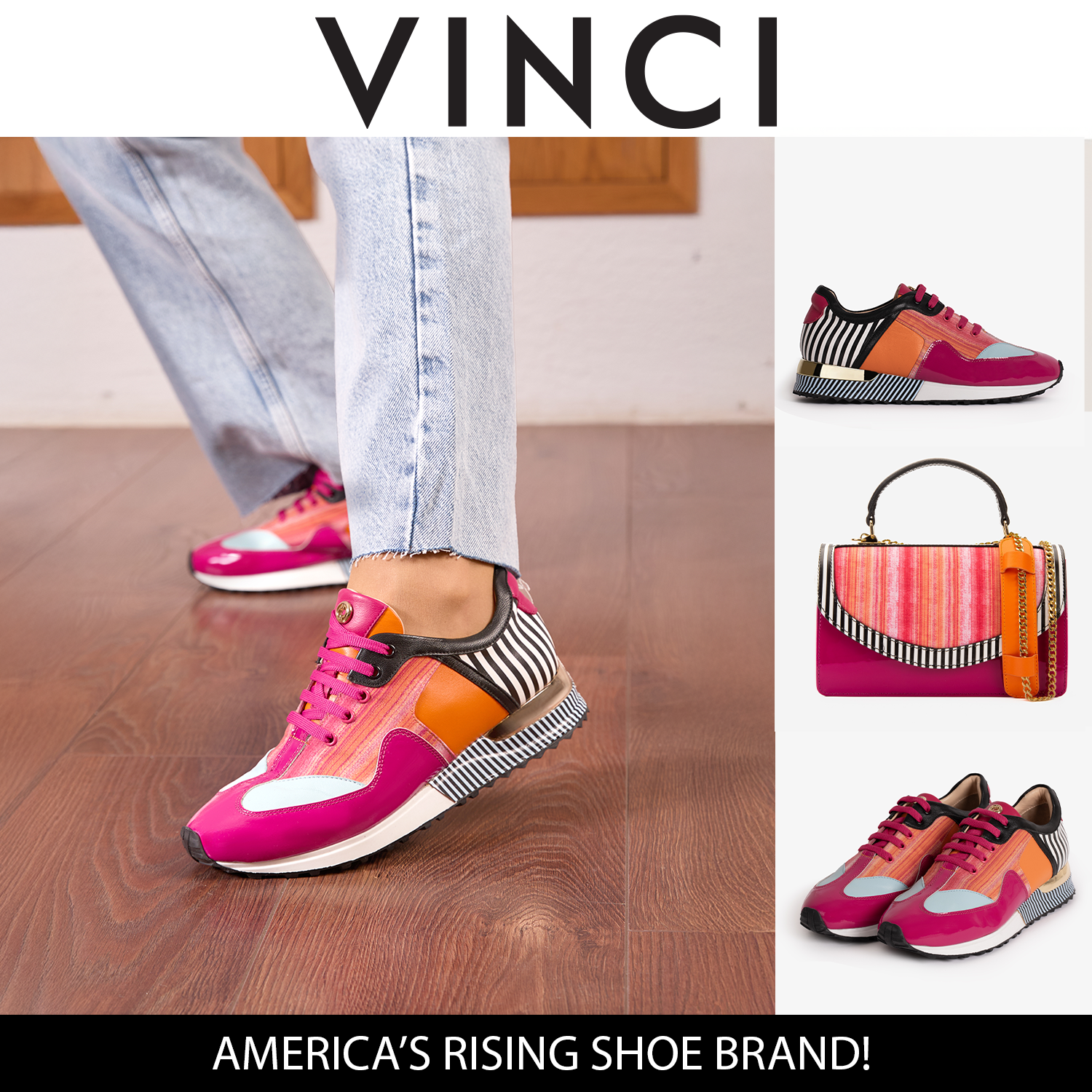 Santa Amaro Multi Color Fuchsia Sneaker Fine Craftsmanship