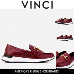 The Milan Burgundy Croc-Embossed Patent Leather Sneaker Exclusive Style