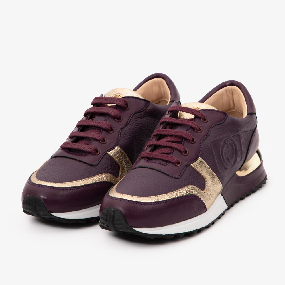 The Masal Purple Leather Sneaker On Sale