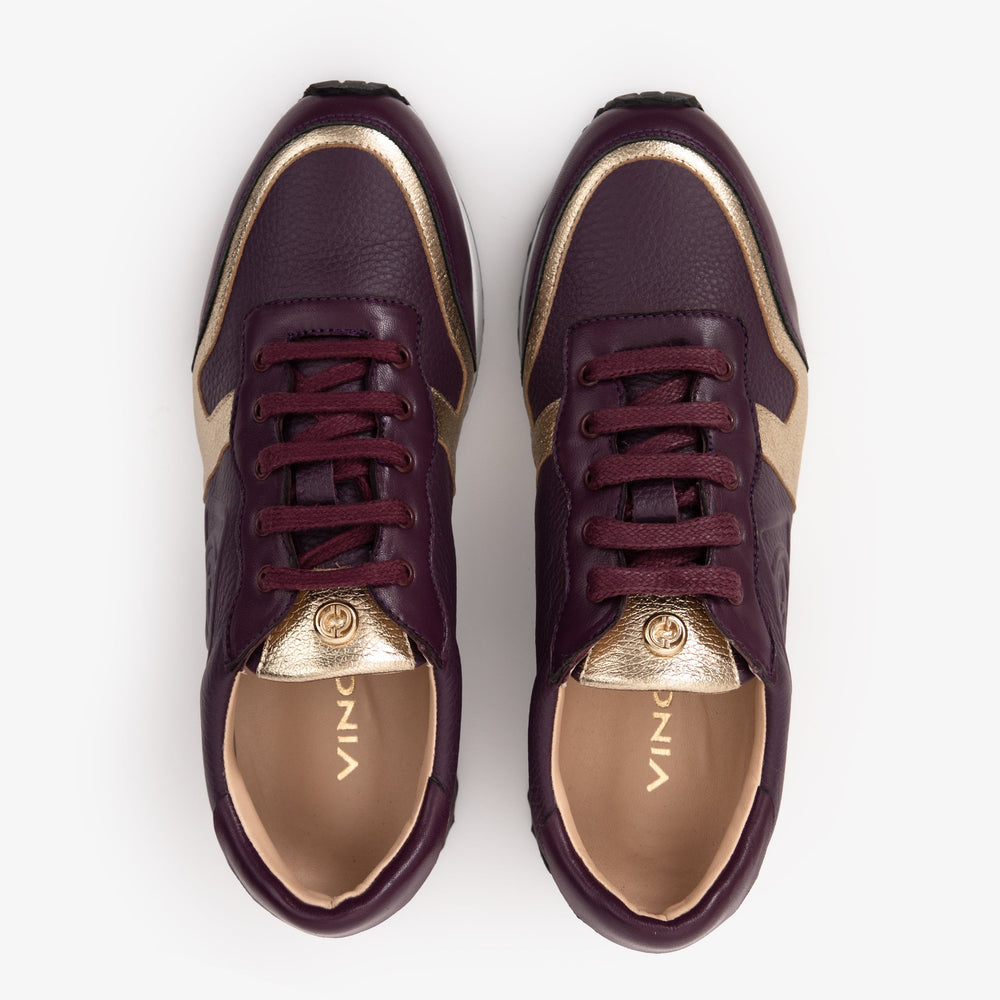 The Masal Purple Leather Sneaker On Sale