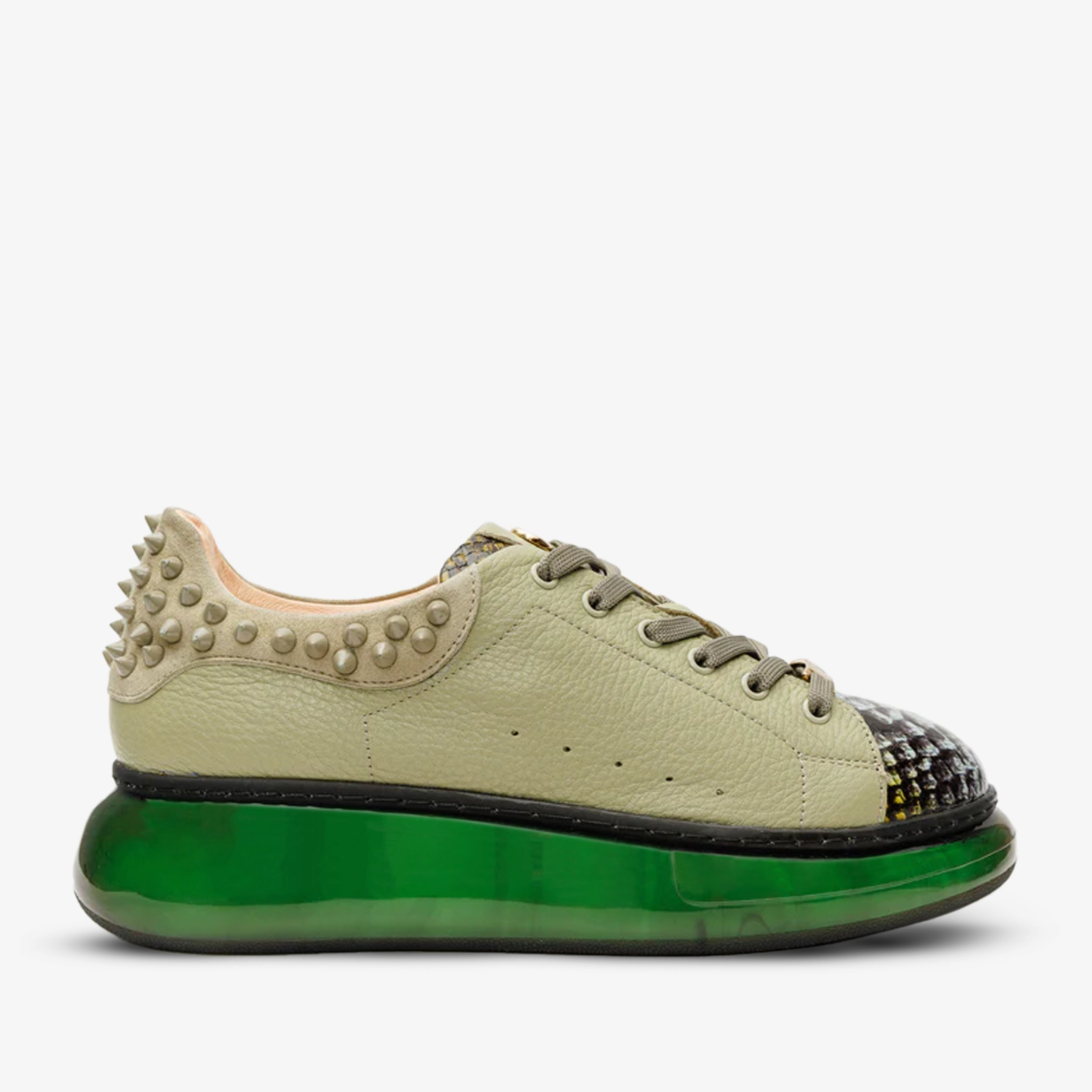 The Venezia Green Leather Sneaker All New