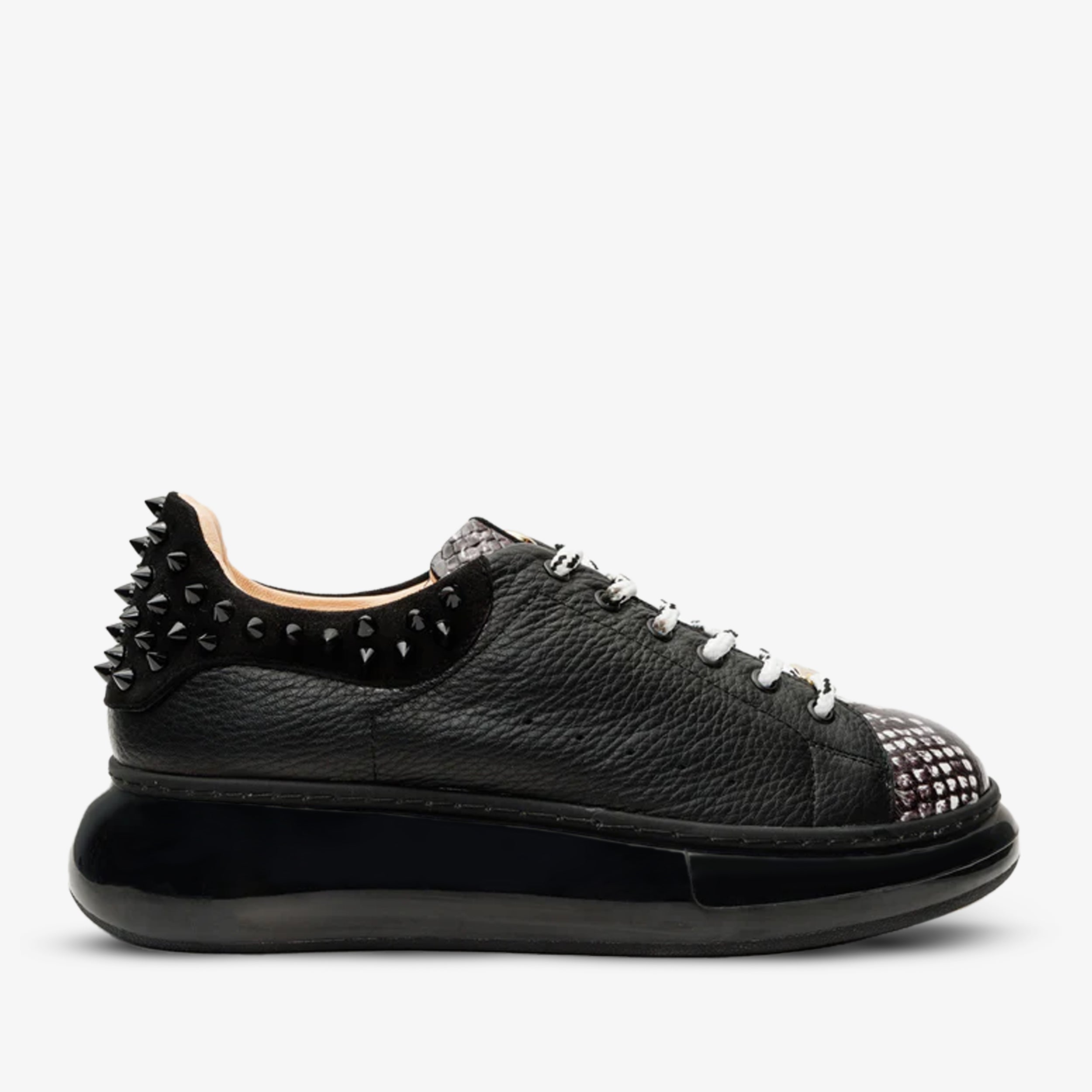 The Venezia Black Leather Sneaker Universal Fit