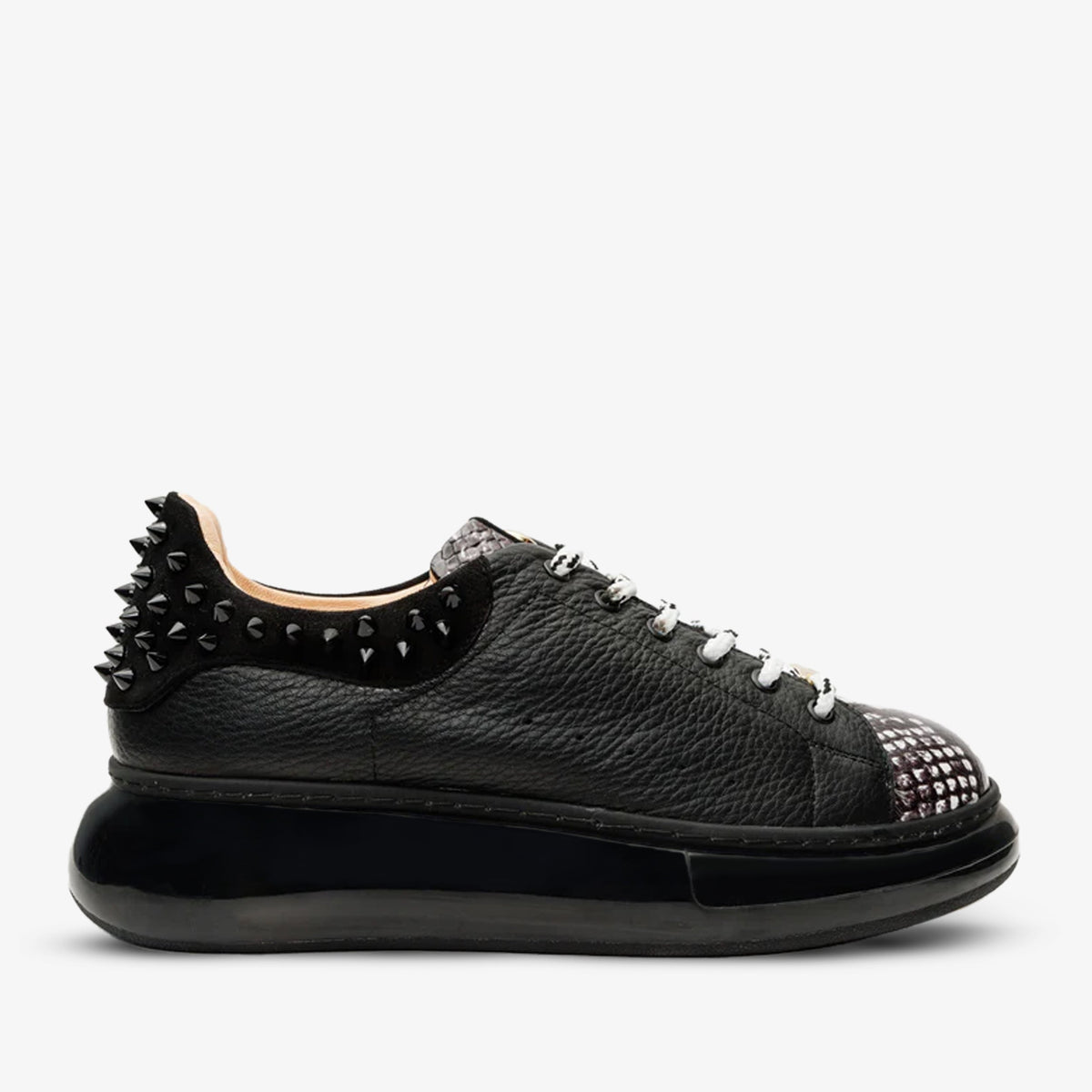 The Venezia Black Leather Sneaker Universal Fit