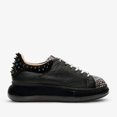 The Venezia Black Leather Sneaker Universal Fit