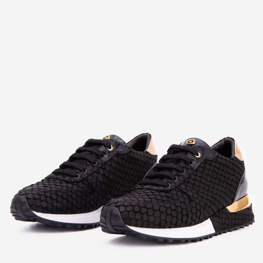 The Scarlet Black Leather Sneaker Fine Craftsmanship