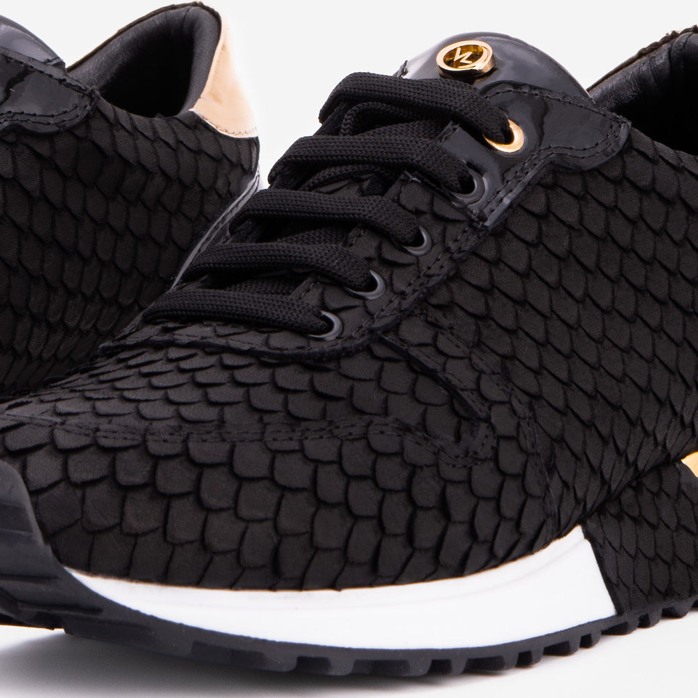 The Scarlet Black Leather Sneaker Fine Craftsmanship