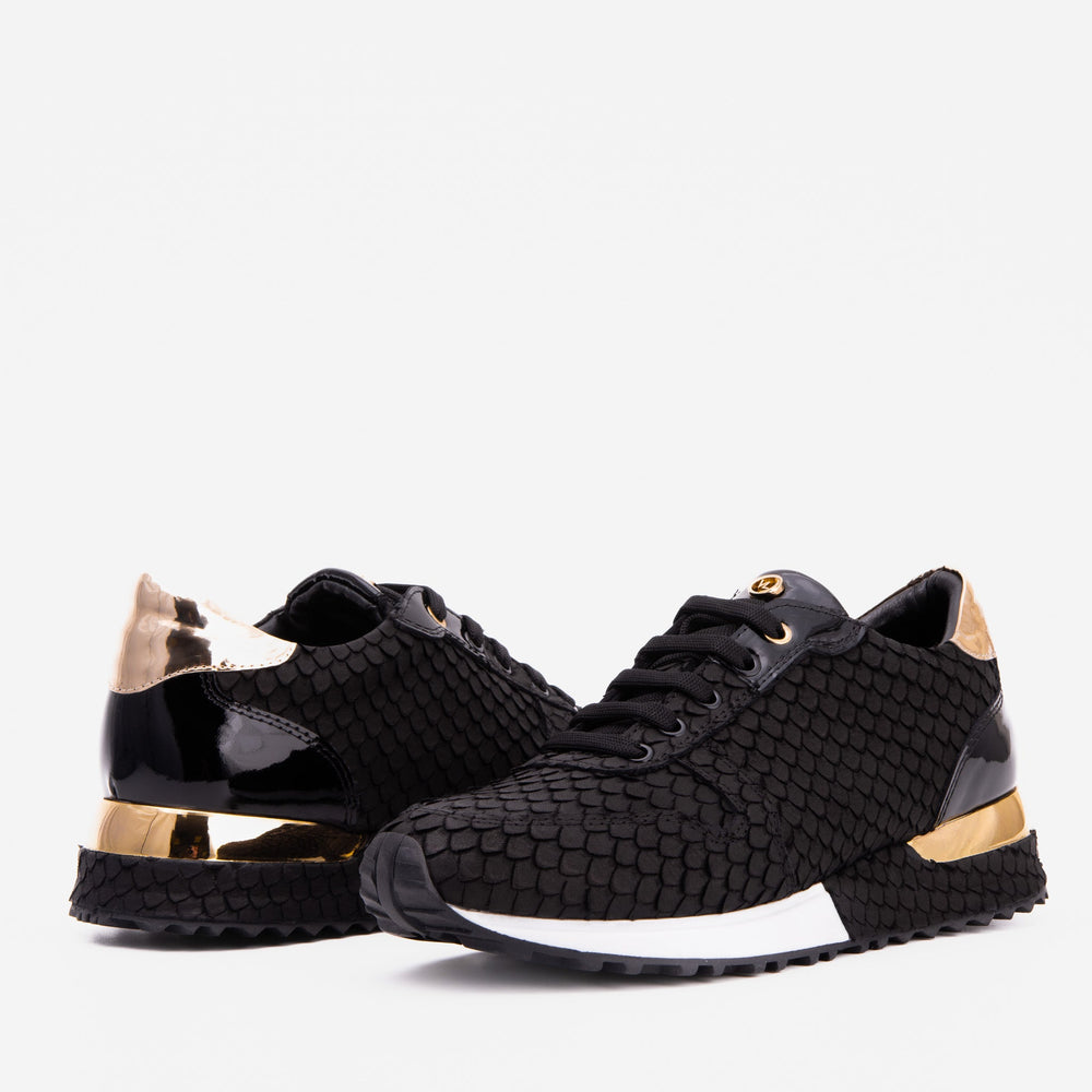 The Scarlet Black Leather Sneaker Fine Craftsmanship
