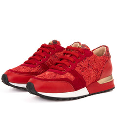 The Noir Red Leather Sneaker Exclusive Style