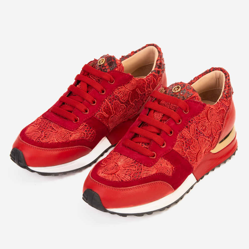The Noir Red Leather Sneaker Exclusive Style