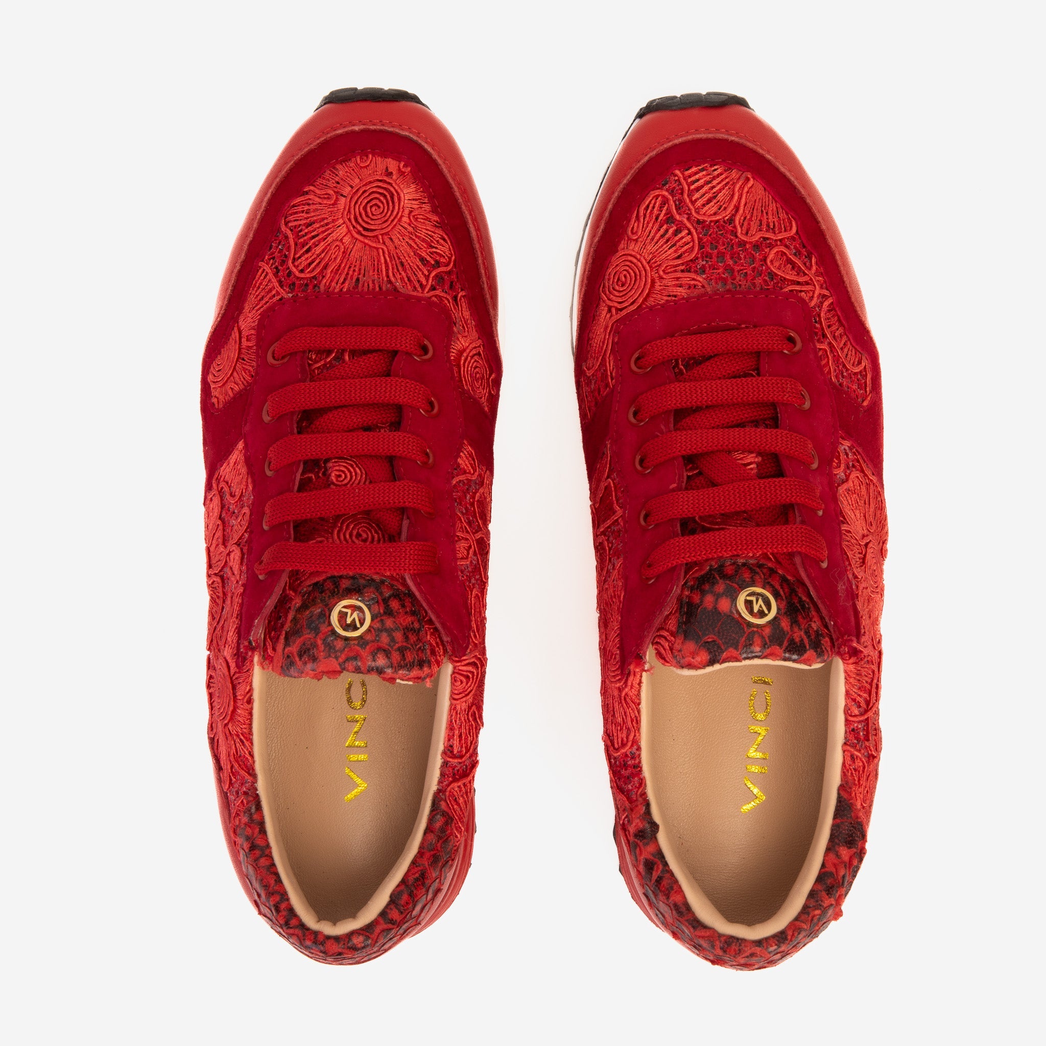 The Noir Red Leather Sneaker Exclusive Style