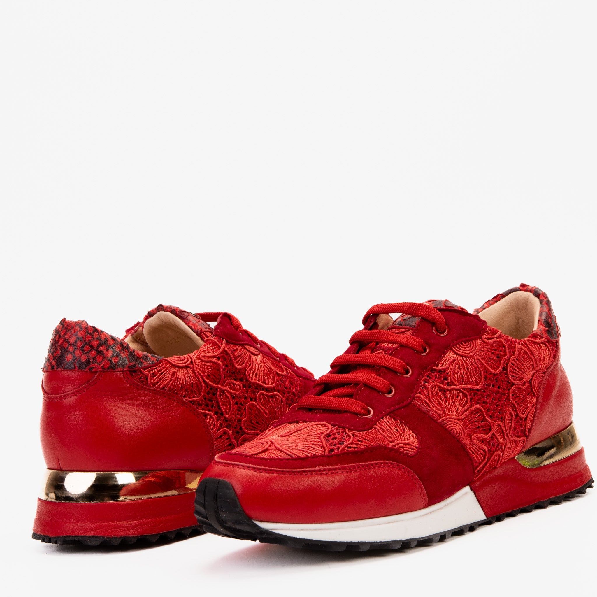 The Noir Red Leather Sneaker Exclusive Style