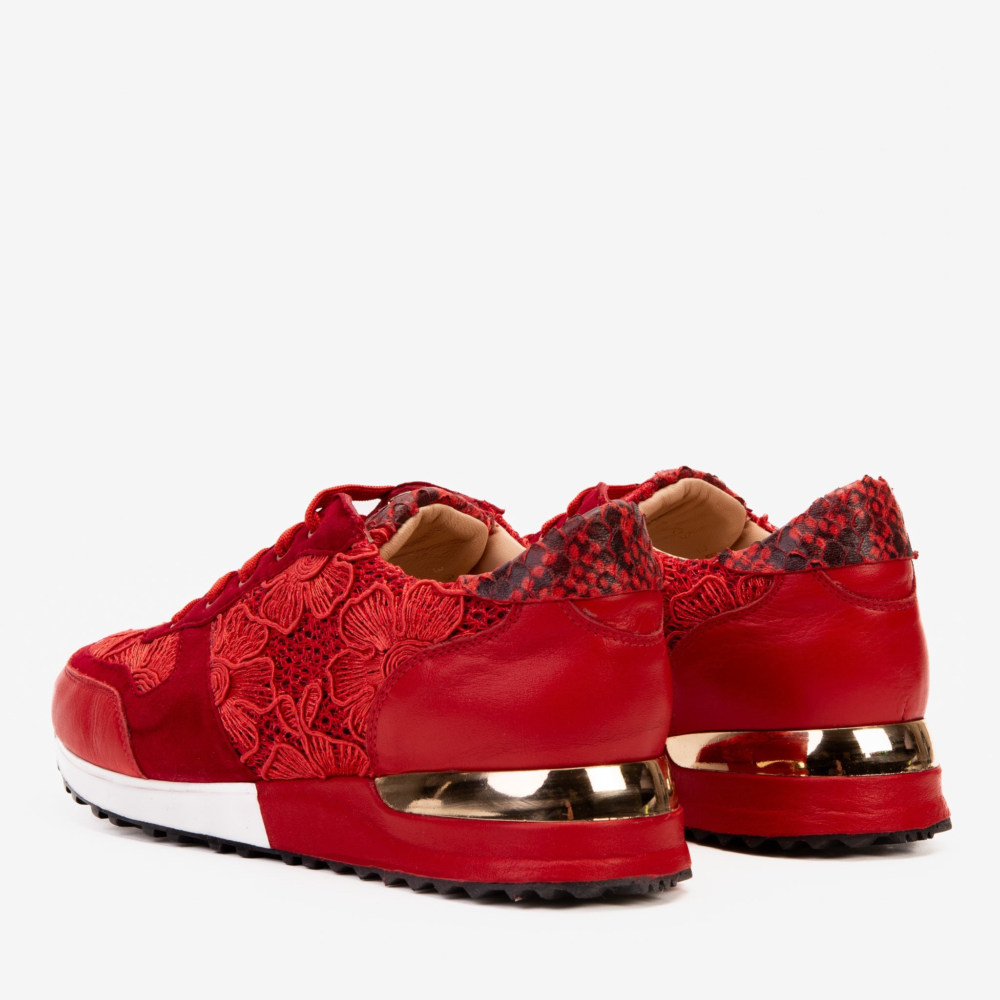 The Noir Red Leather Sneaker Exclusive Style