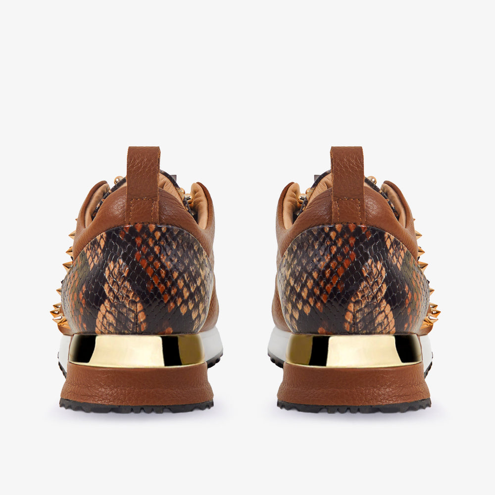 The Infanta Tan  Spike Leather Sneaker Limited Edition On Sale