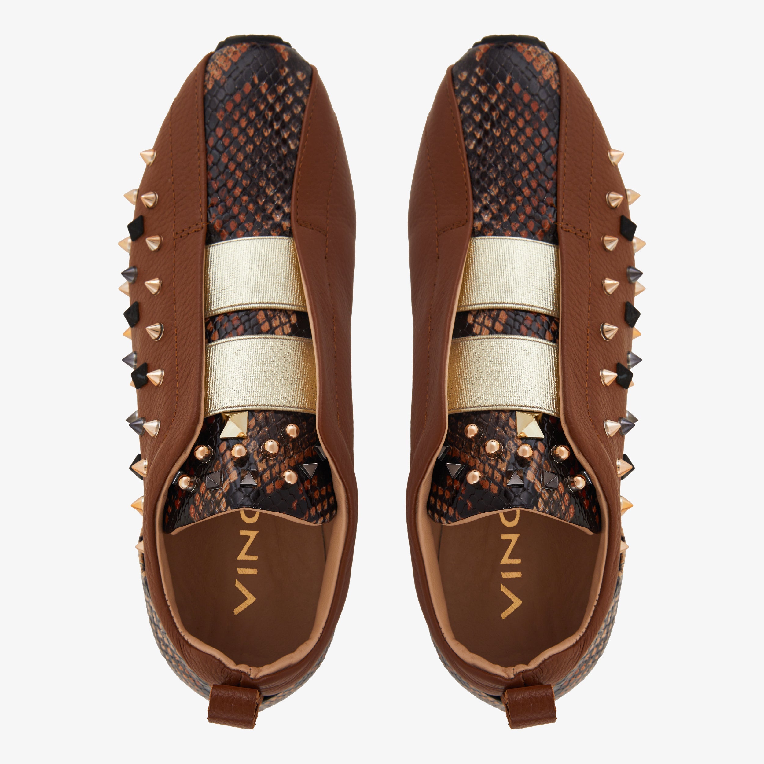 The Infanta Tan  Spike Leather Sneaker Limited Edition On Sale