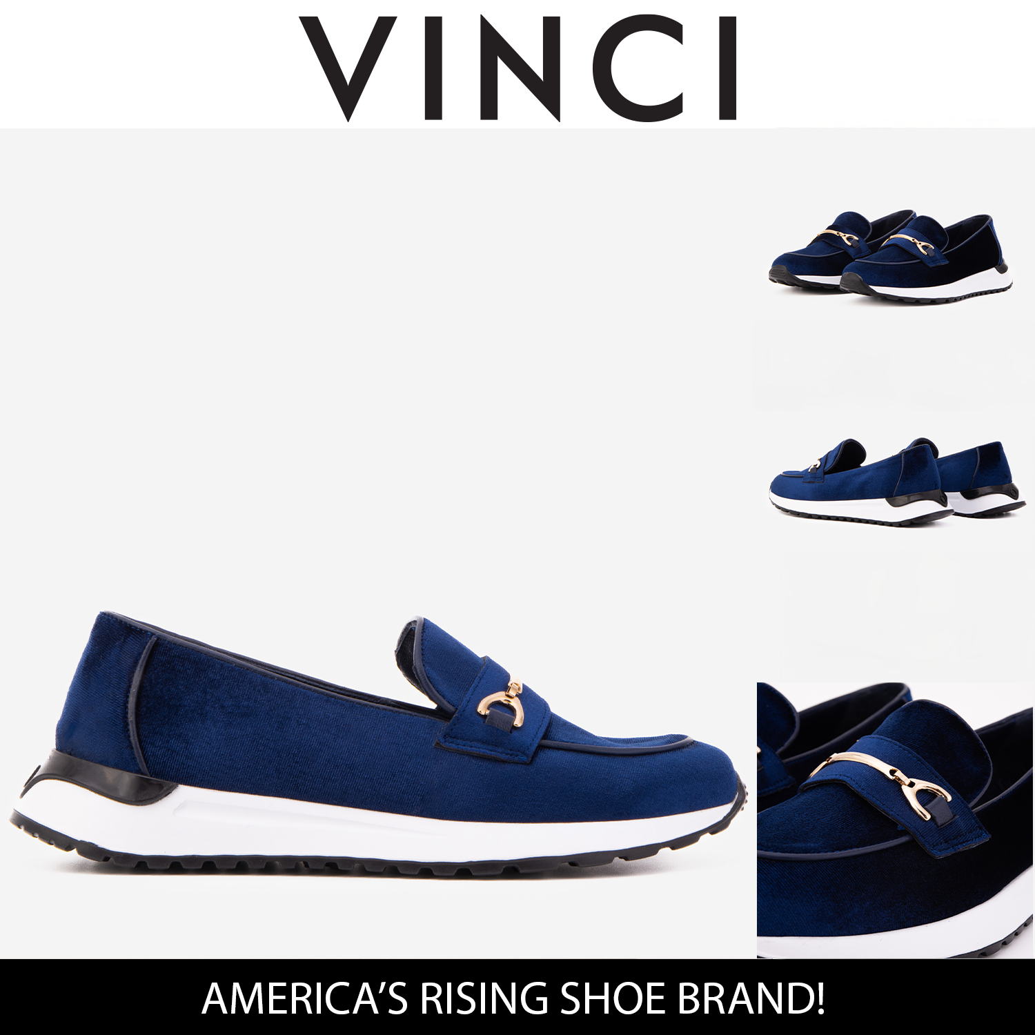 The Milan Navy Blue Leather Sneaker For Sale