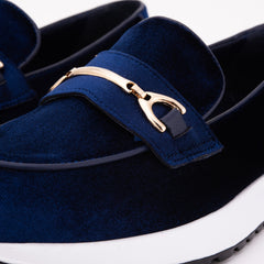 The Milan Navy Blue Leather Sneaker For Sale