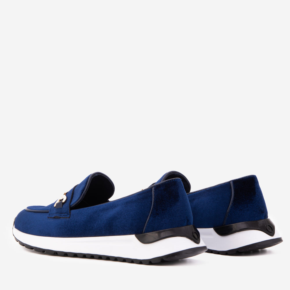 The Milan Navy Blue Leather Sneaker For Sale