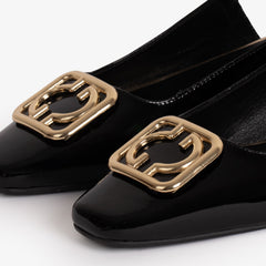 The Rosalinda Black Leather Flat Slingback Sandal Exclusive Style