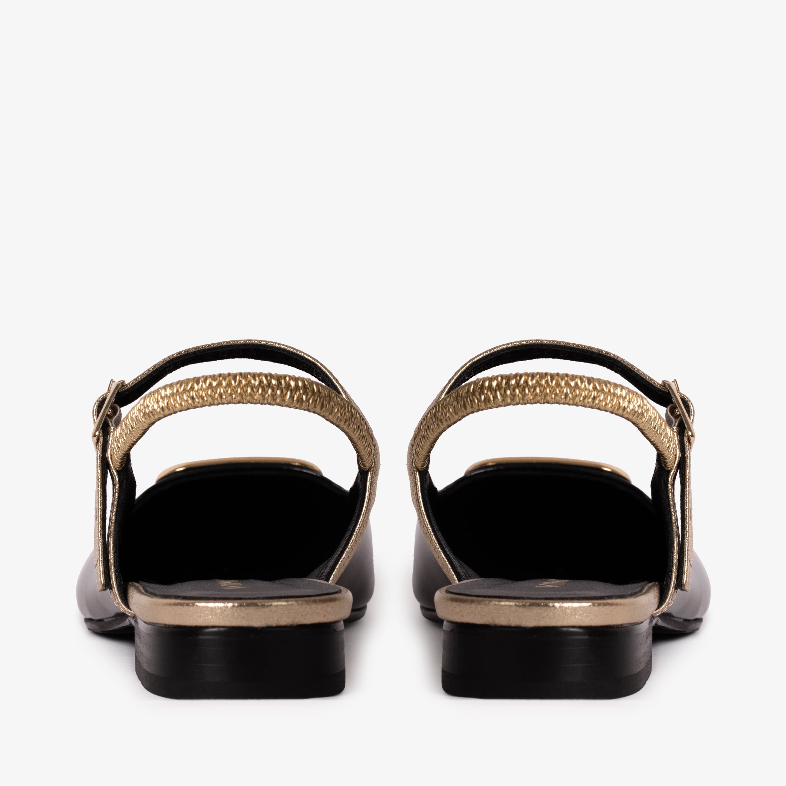 The Rosalinda Black Leather Flat Slingback Sandal Exclusive Style