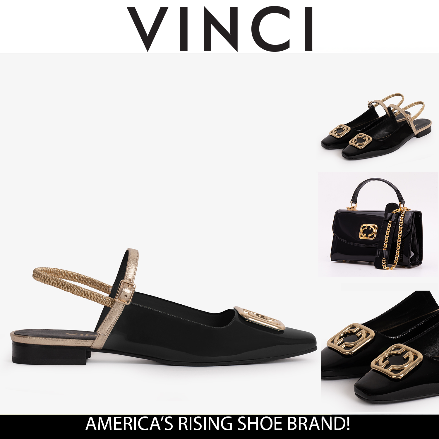 The Rosalinda Black Leather Flat Slingback Sandal Exclusive Style