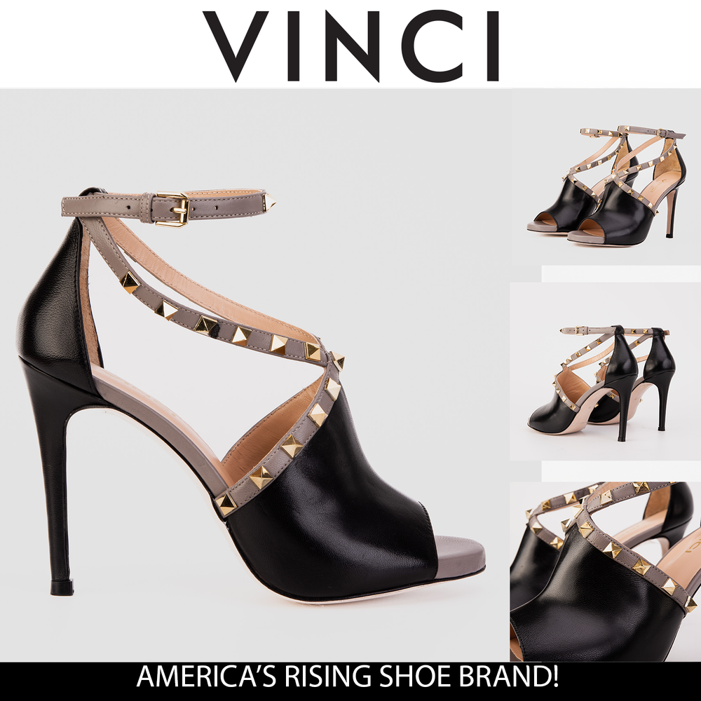 The Ribnica Black Leather Ankle Strap Sandal For Sale