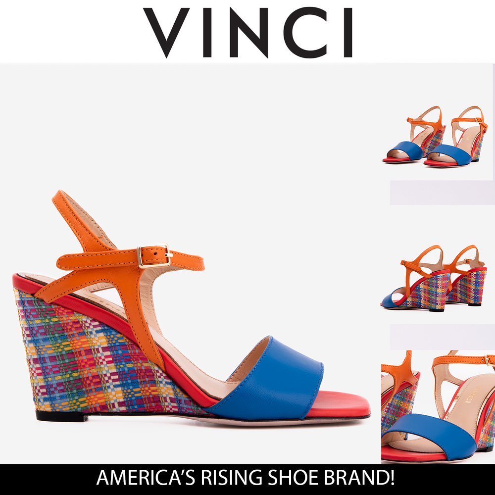 The Mosaic Multicolor Wedge Heel Leather Sandal All New