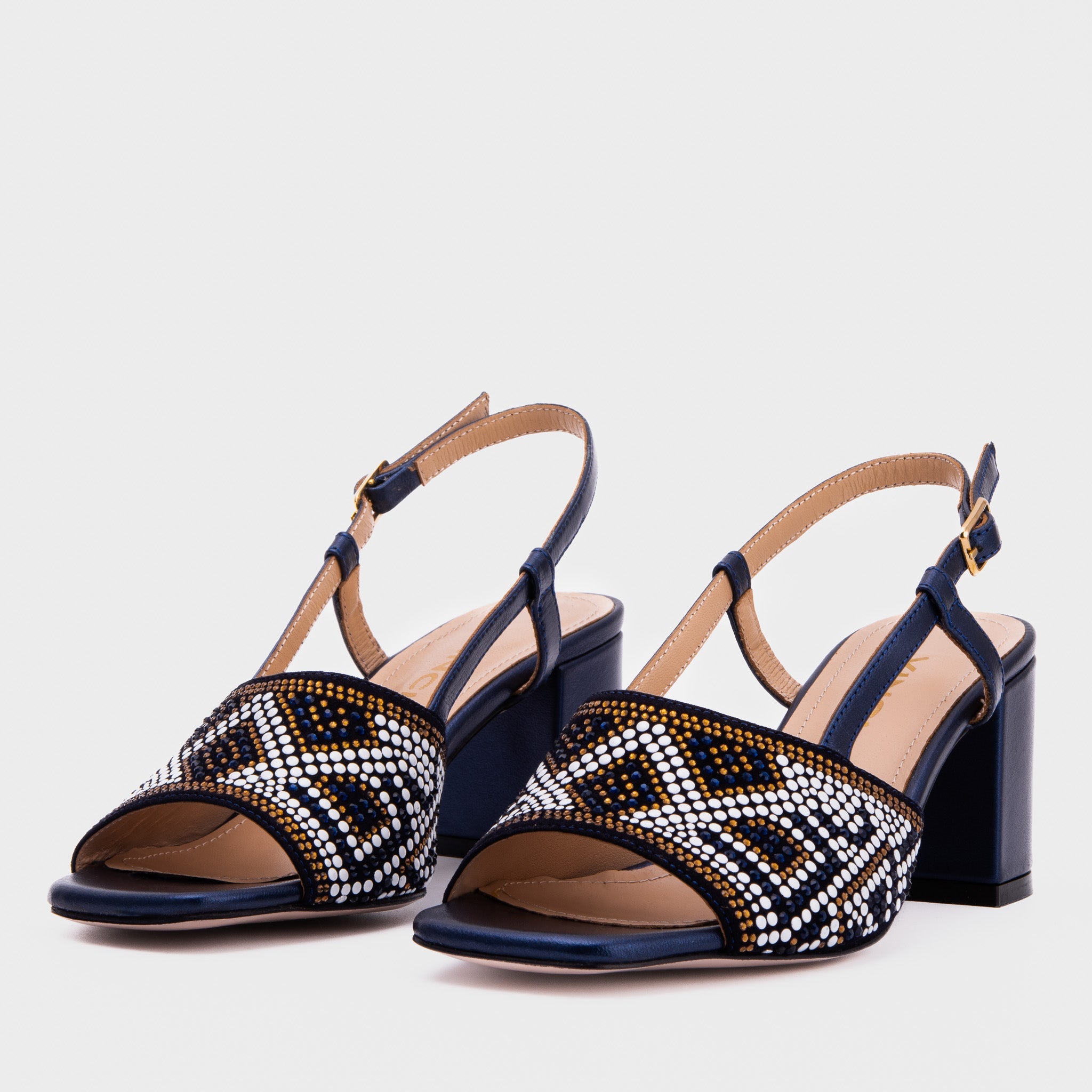 The Nampula Navy Blue Leather Slingback Sandal All New