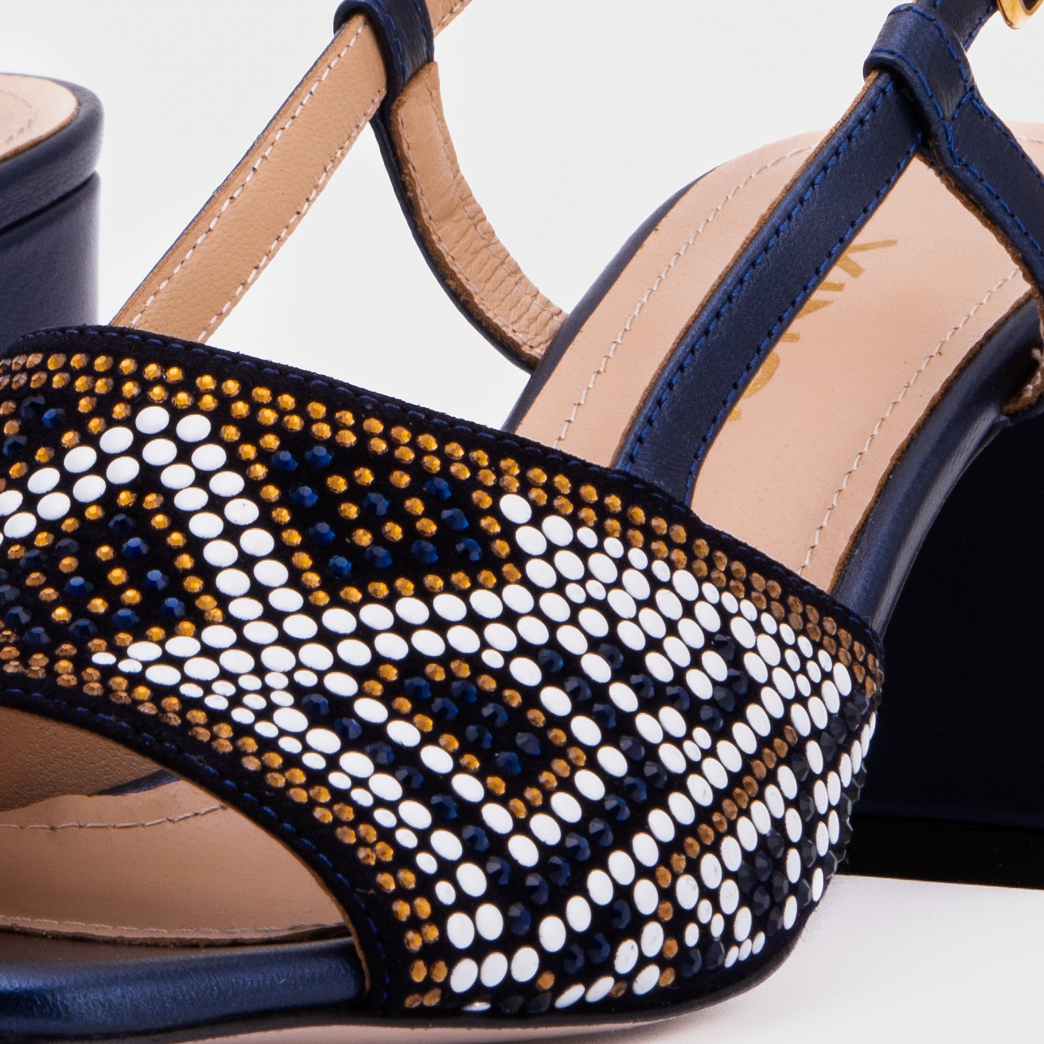 The Nampula Navy Blue Leather Slingback Sandal All New