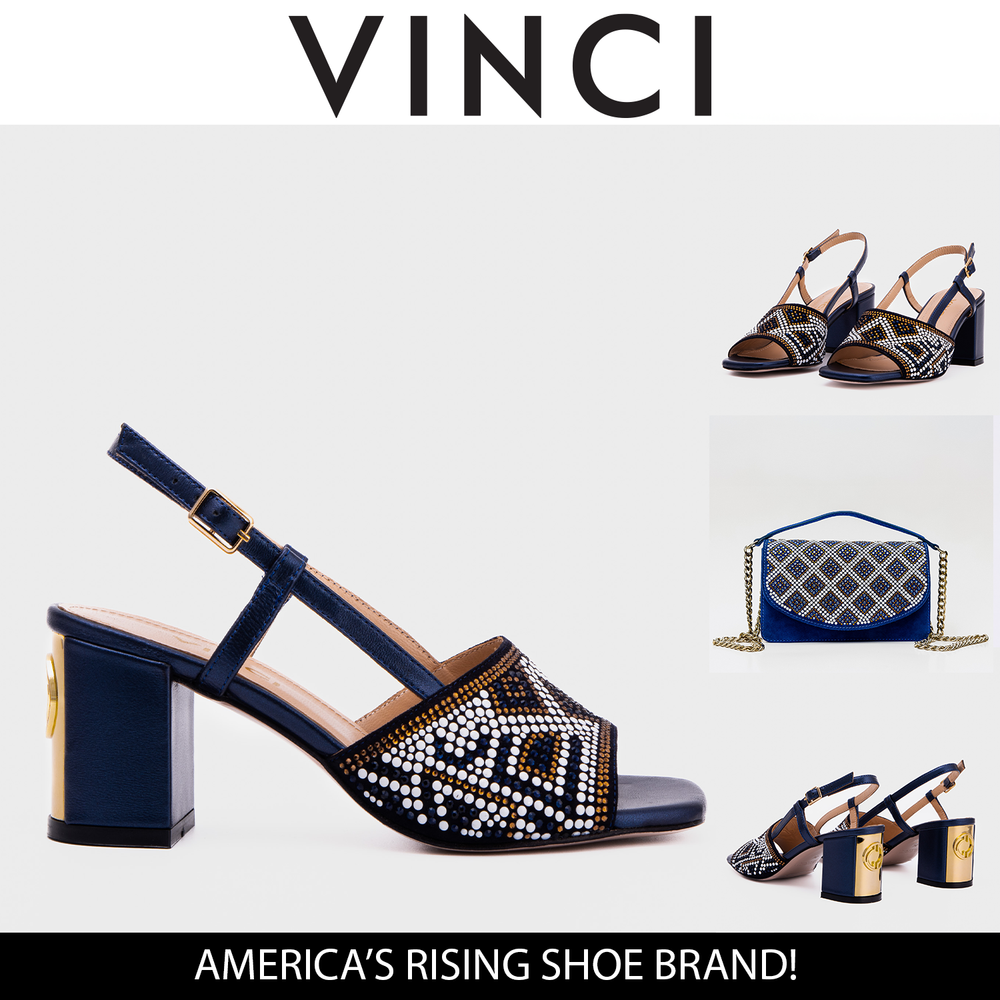 The Nampula Navy Blue Leather Slingback Sandal All New