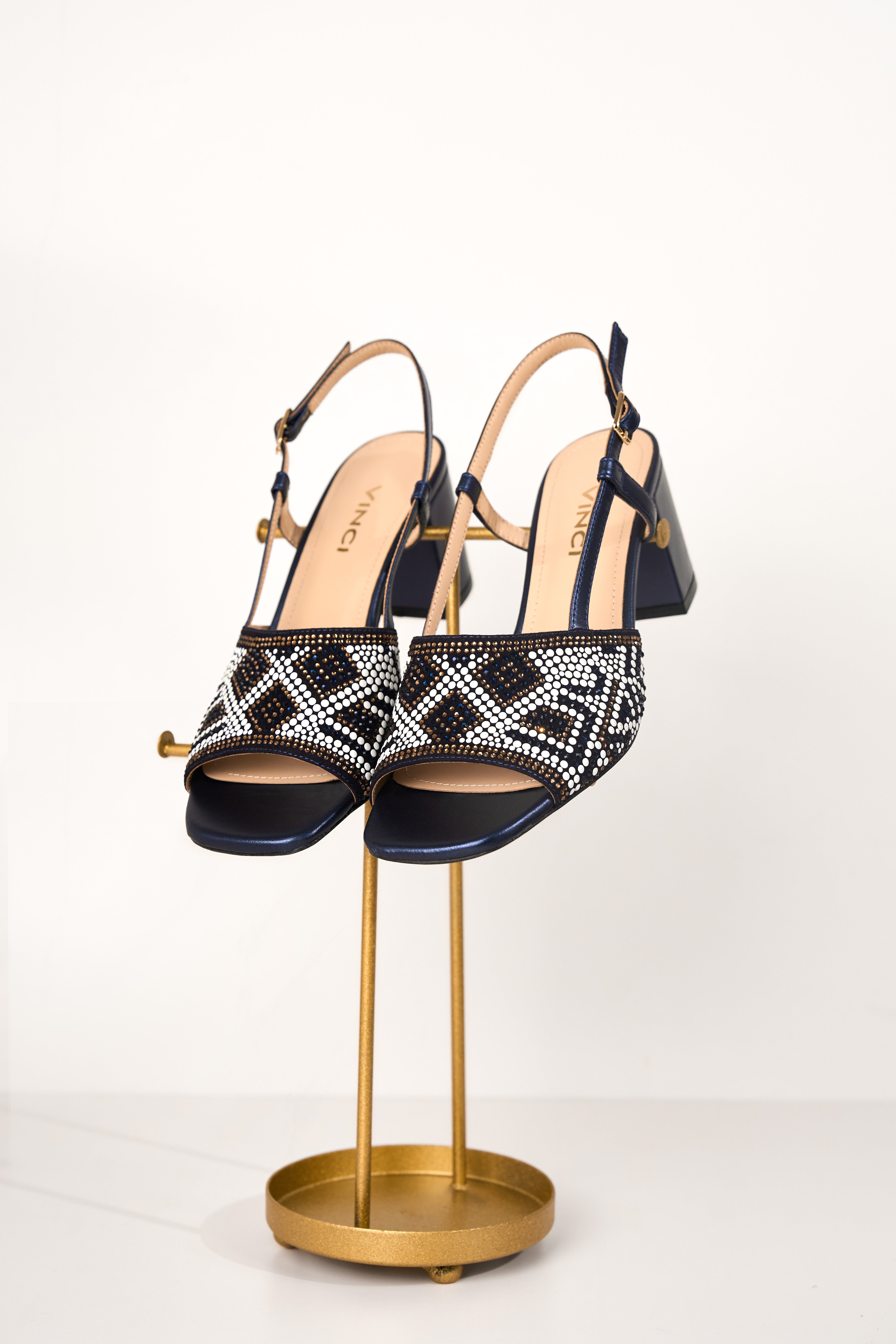 The Nampula Navy Blue Leather Slingback Sandal All New