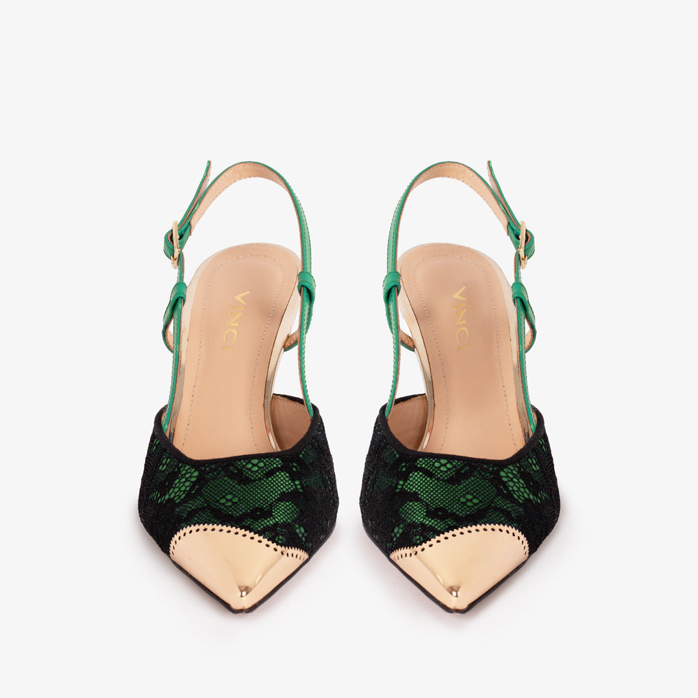 The Bali Green Leather Slingback Sandal Universal Fit