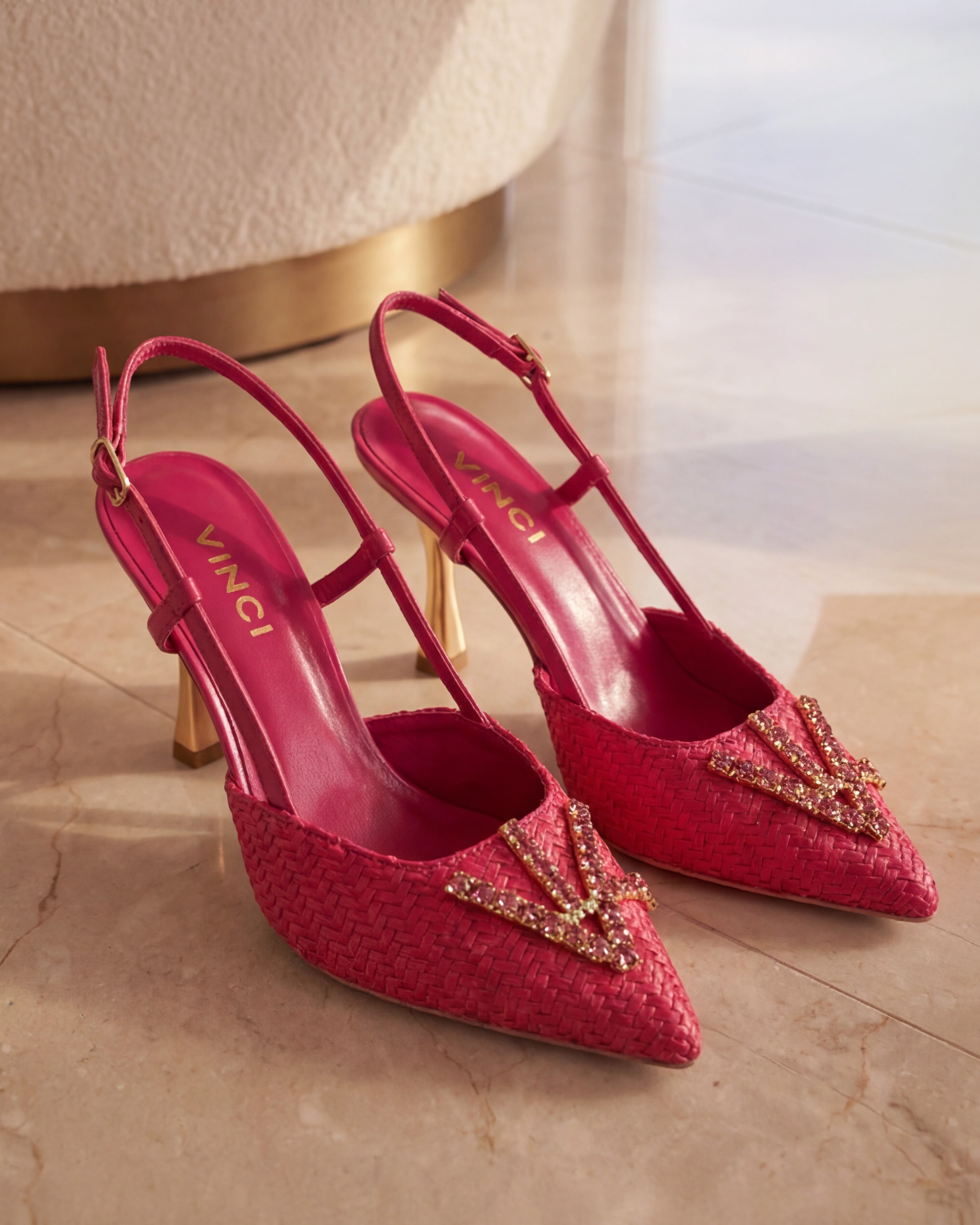 The Luna Fuchsia Leather Slingback Sandal Fine Craftsmanship