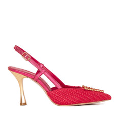 The Luna Fuchsia Leather Slingback Sandal Fine Craftsmanship