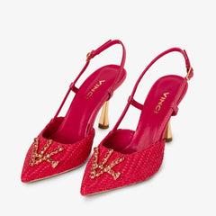 The Luna Fuchsia Leather Slingback Sandal Fine Craftsmanship
