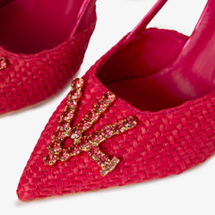 The Luna Fuchsia Leather Slingback Sandal Fine Craftsmanship