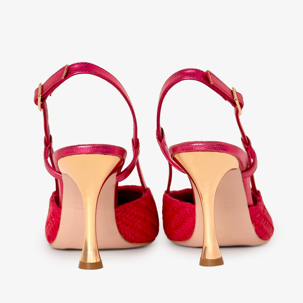 The Luna Fuchsia Leather Slingback Sandal Fine Craftsmanship