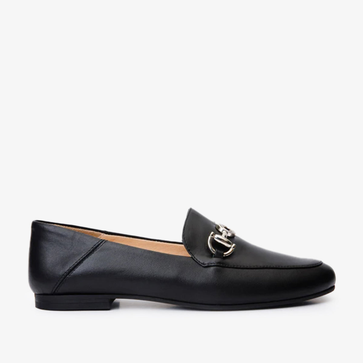 Luanda Black Leather Flat Shoe Exclusive Style