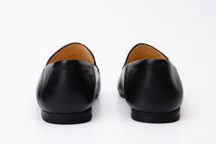 Luanda Black Leather Flat Shoe Exclusive Style