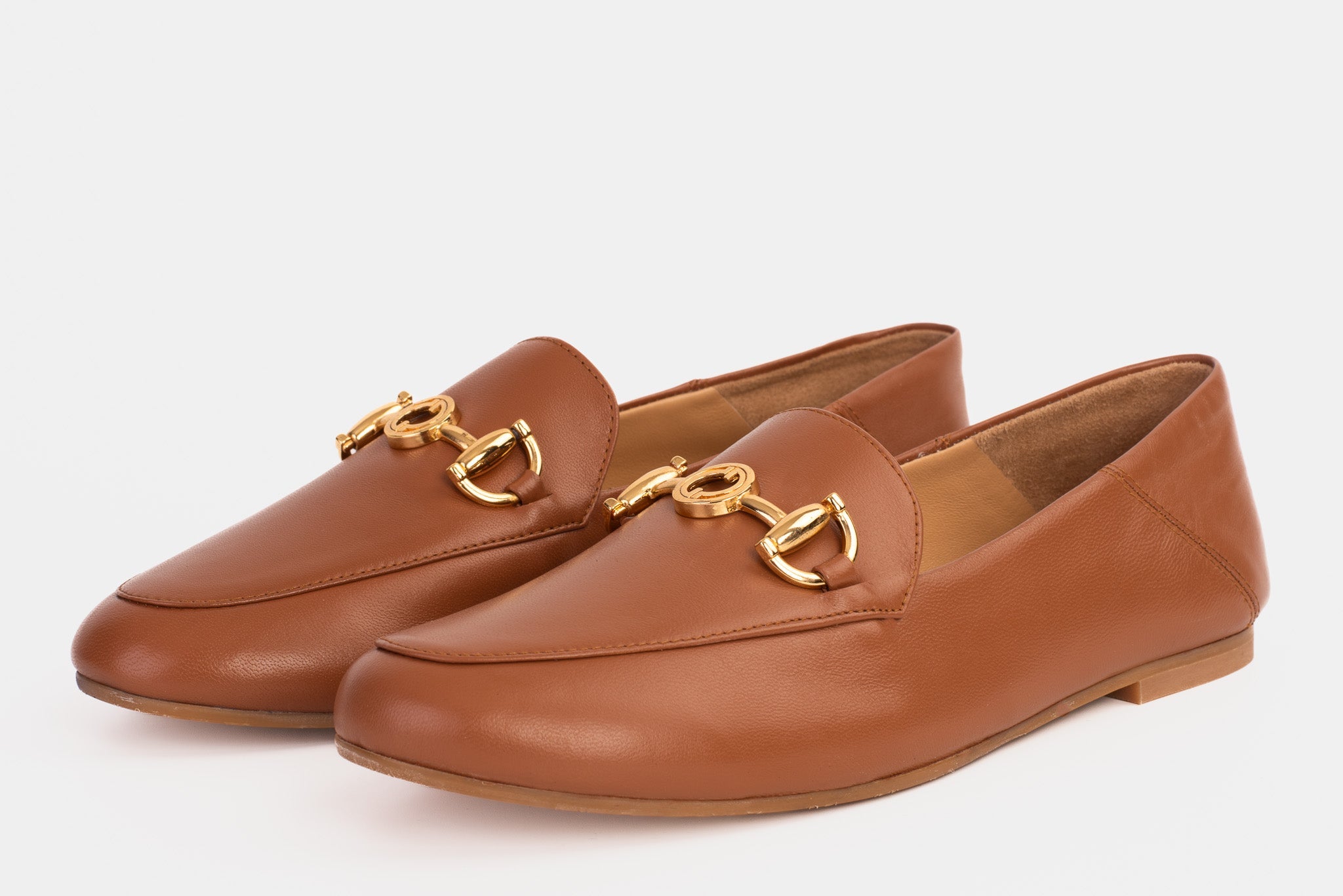 Luanda Tan Leather Flat Shoe For Sale