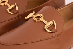 Luanda Tan Leather Flat Shoe For Sale