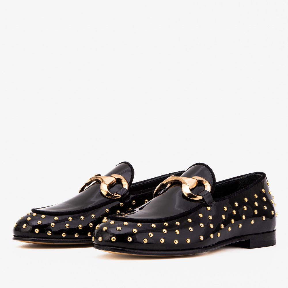 The Jupiter  Shoe Black Spike Leather  Bit Dress Loafer Limited Edition  Shoe Fine Craftsmanship