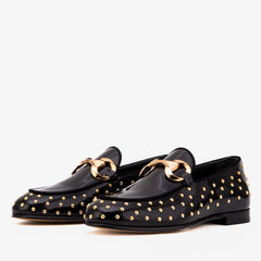 The Jupiter  Shoe Black Spike Leather  Bit Dress Loafer Limited Edition  Shoe Fine Craftsmanship