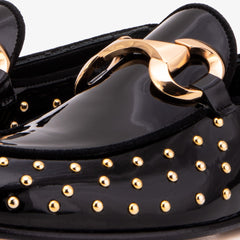 The Jupiter  Shoe Black Spike Leather  Bit Dress Loafer Limited Edition  Shoe Fine Craftsmanship