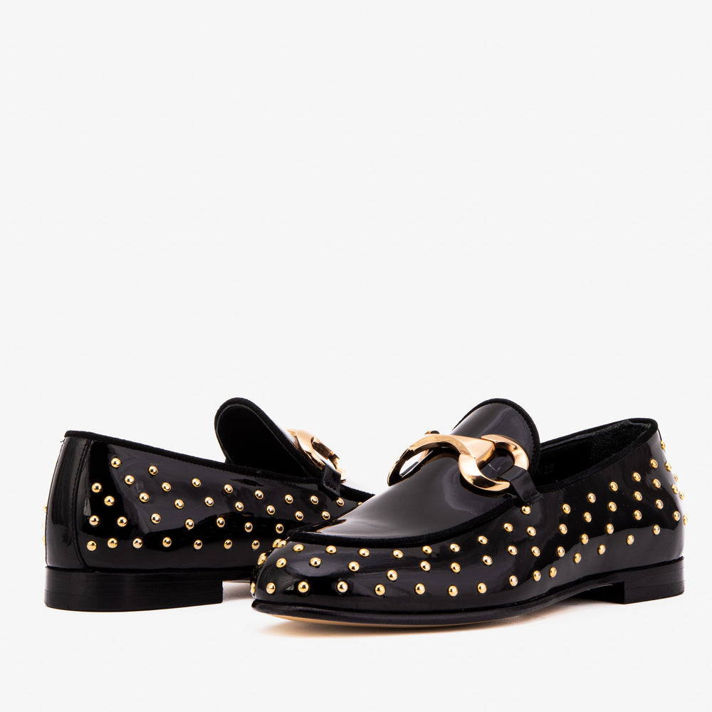 The Jupiter  Shoe Black Spike Leather  Bit Dress Loafer Limited Edition  Shoe Fine Craftsmanship