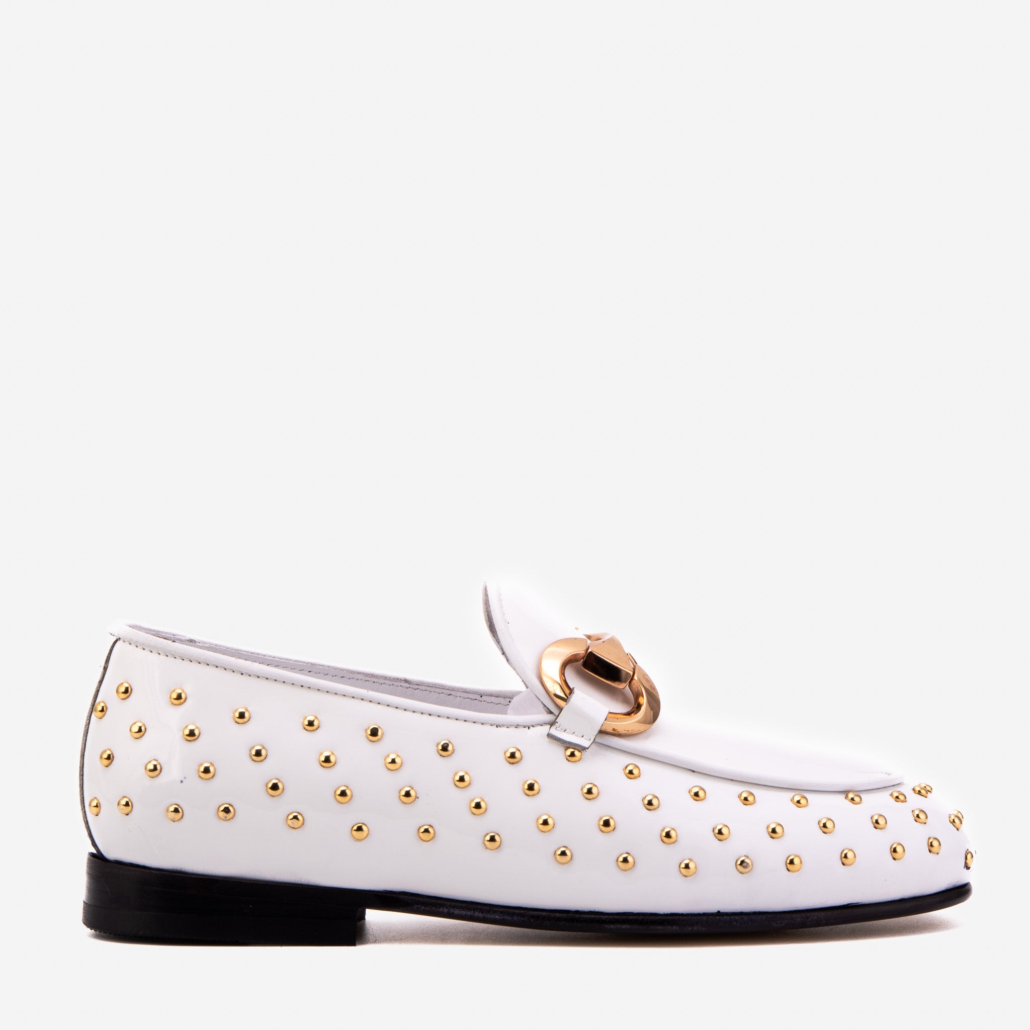 The Jupiter  Shoe White Spike Leather  Bit Dress Loafer Limited Edition  Shoe Exclusive Style