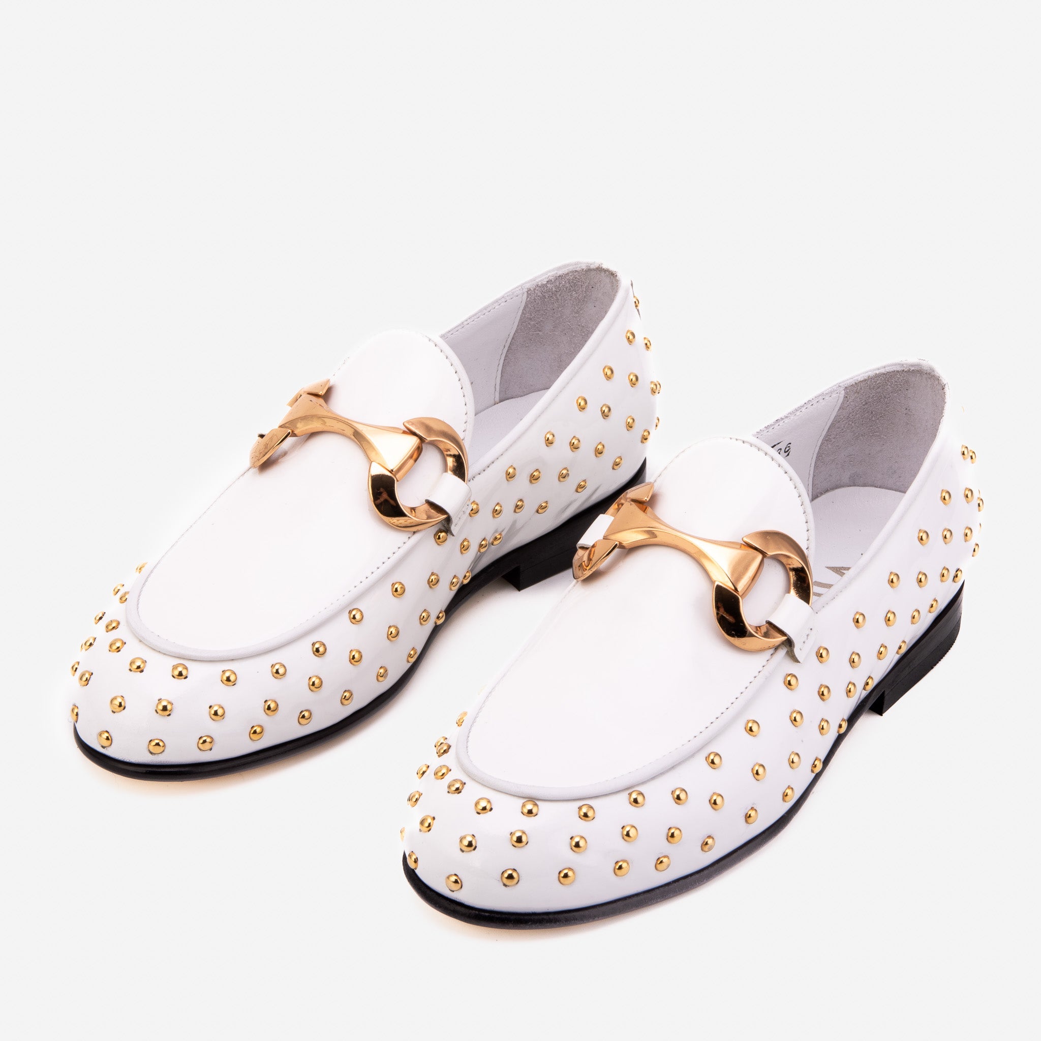 The Jupiter  Shoe White Spike Leather  Bit Dress Loafer Limited Edition  Shoe Exclusive Style