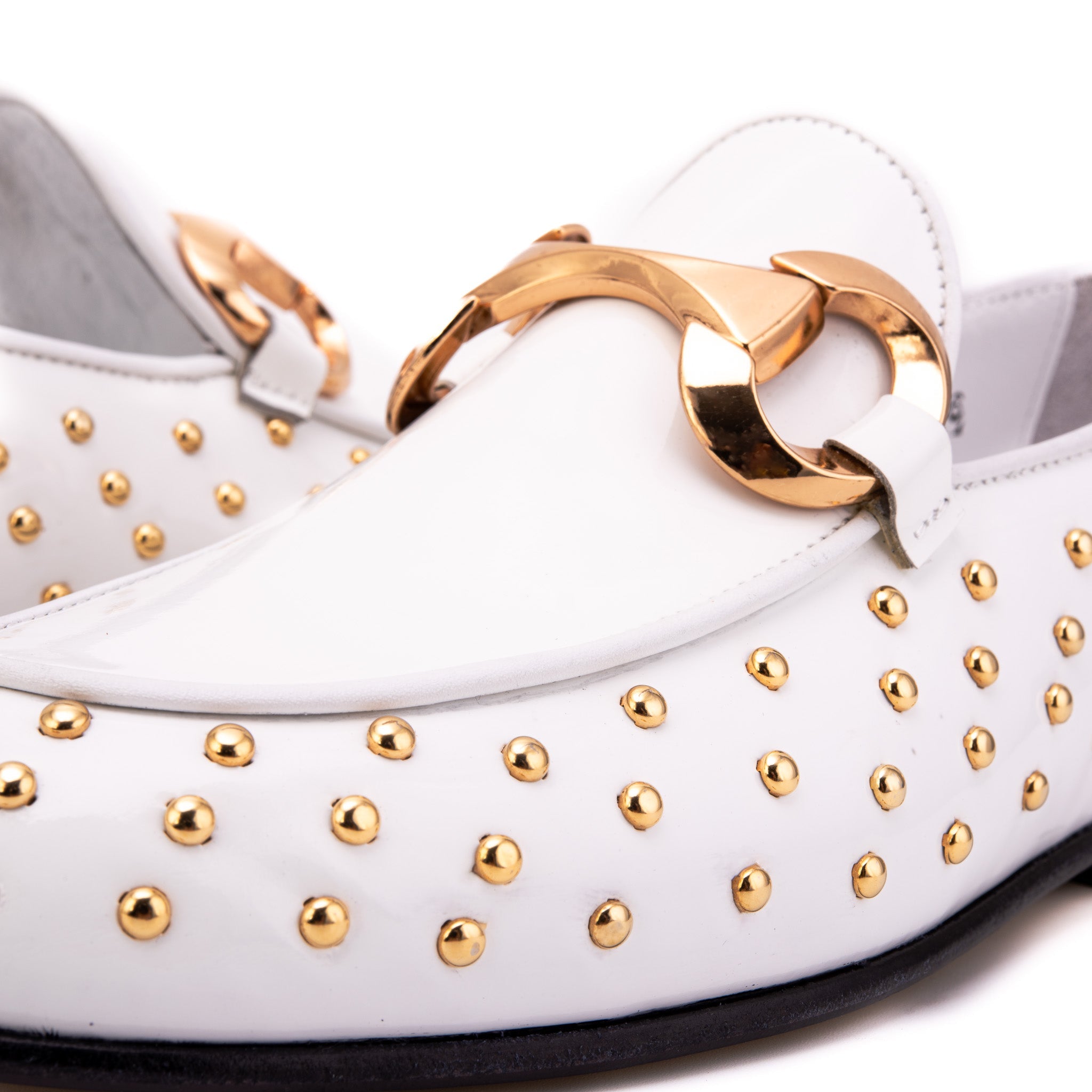 The Jupiter  Shoe White Spike Leather  Bit Dress Loafer Limited Edition  Shoe Exclusive Style