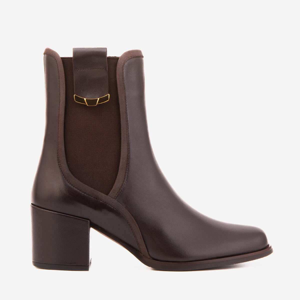 The Kensington Brown Leather Block Heel Women’s Mid-Calf Boot All New